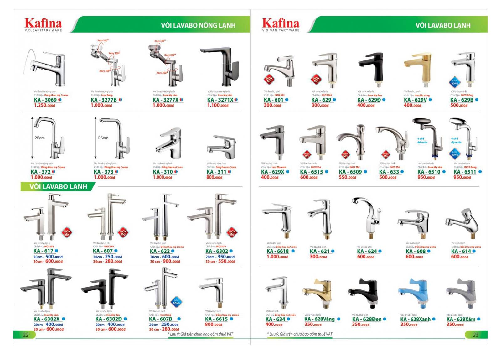 Thiết bị vệ sinh KAFINA Catalogue và Bảng giá mới nhất 2025 /Page 12